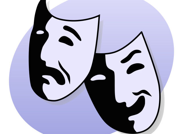 Graphic of theatre masks
