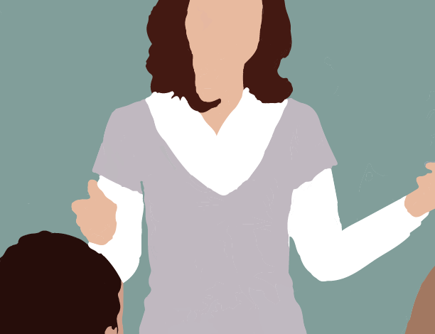 Graphic of person teaching