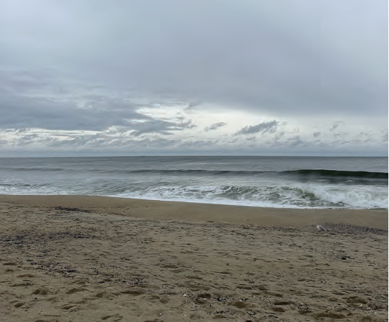 The Belmar beach in New Jersey after the sweep.
