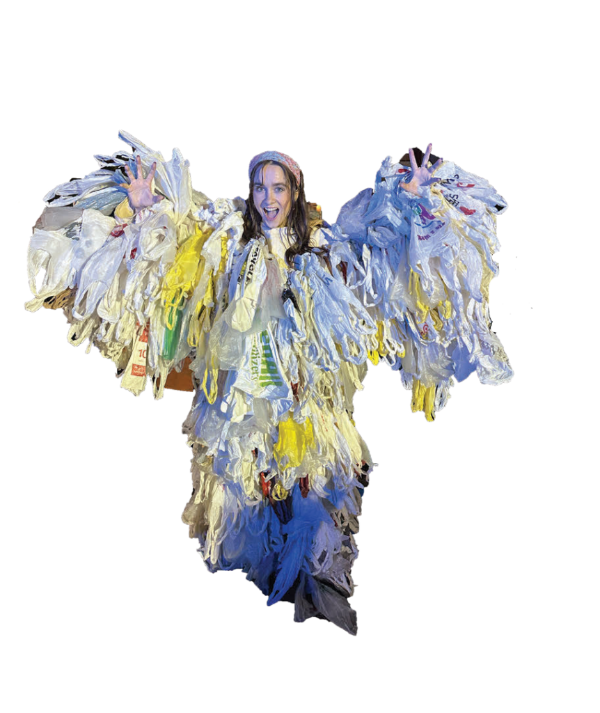 Senior musical theater major Bailey Poe made a costume 
entirely of plastic bags to demonstrate the waste of plastic. 