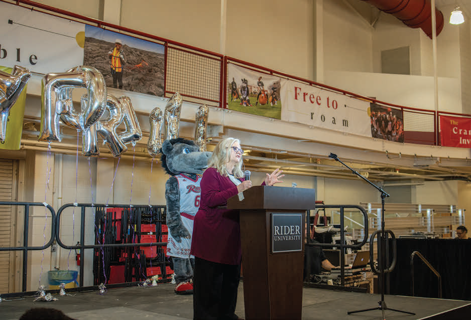 Provost DonnaJean Fredeen spoke at this year's Relay for Life.