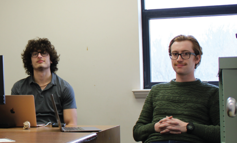 Carmen Scialla (left) and Andrew Cantermen (right) speak about their class