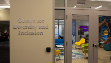 The Center for Diversity and Inclusion is a space filled with hand painted murals and is intended to be a safe space for all students.