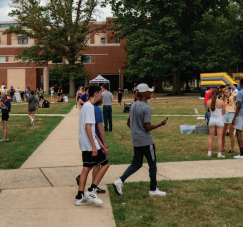 Students gather with their friends to engage in some friendly competition and enjoy some sweet icy treats. 