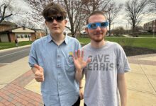 Joe Seewald (left) with his roommate and friend Samuel Beale (right) prior to the recent solar eclipse.