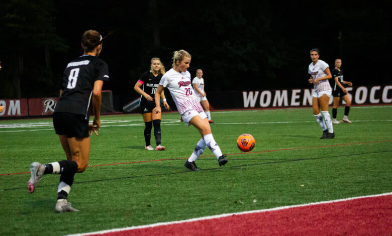 Freshman midfielder Ava DeGeorge passes the ball.