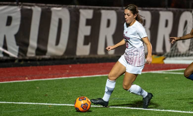 Sophomore midfielder Ava Ferrie makes a move on the ball. Photo by Kaitlyn D'Alessio