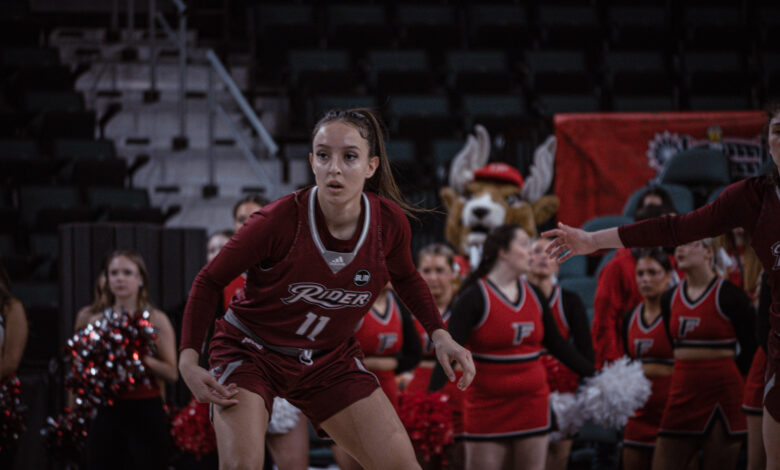 Senior guard Mariona Cos-Morales scans the court during Rider’s loss in the 2024 MAAC tournament.