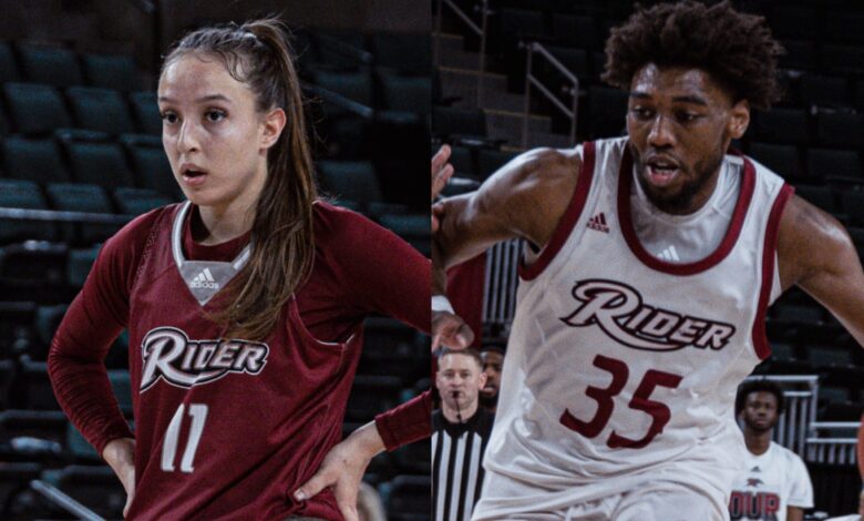 Senior guard Mariana Cos-Morales (left) and guard T.J. Weeks (right) were in attendance at the Oct. 8 MAAC Tipoff