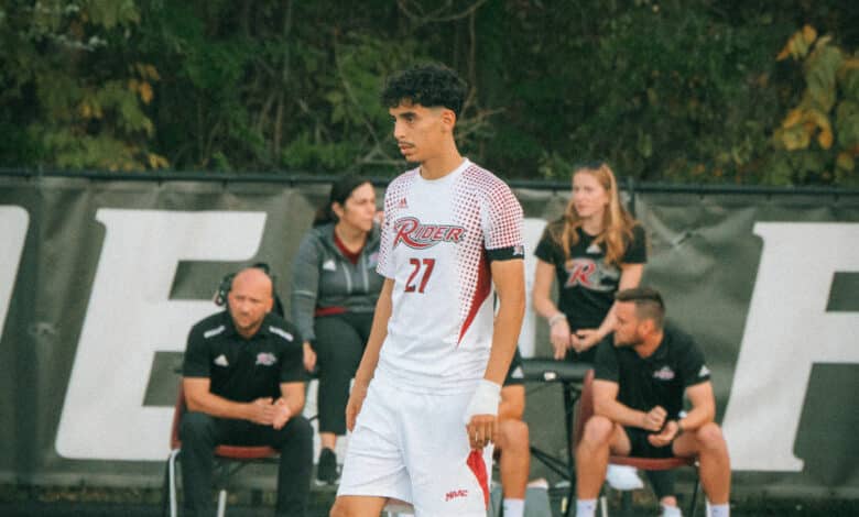 Graduate student midfielder Adel Al Masude stares down the pitch. Photo by Josiah Thomas