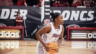 Freshman guard Camryn Collins draws up a play. Photo by Josiah Thomas.
