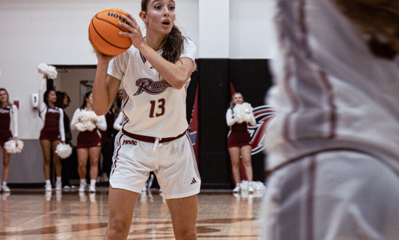 Senior guard Mariona Cos-Morales draws up a play. Photo by Josiah Thomas/The Rider News.