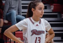 Senior guard Mariona Cos-Morales gazes across the court. Photo by Josiah Thomas/The Rider News