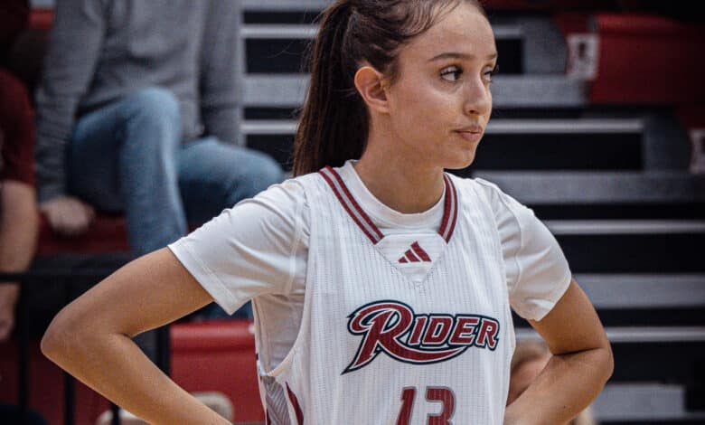 Senior guard Mariona Cos-Morales gazes across the court. Photo by Josiah Thomas/The Rider News