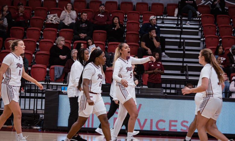 The Broncs celebrate after picking up their first home win of the season. Photo by Josiah Thomas/The Rider News