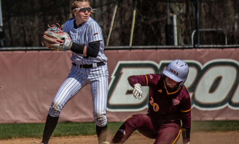 Freshman shortstop Aspen Wheeler gets the out at second. Photo by Destiny Pagan/The Rider News.