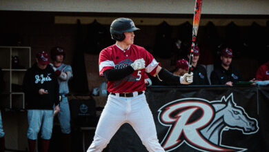Sophomore second basemen Joe Tiroly gets ready for the pitch. Josiah Thomas/The Rider News.