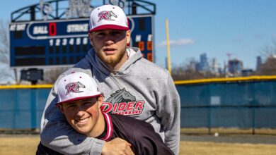 Junior pitcher Gavin Hawkes (top) and sophomore infielder Joe Tiroly are bringing their high school relationship to Rider.