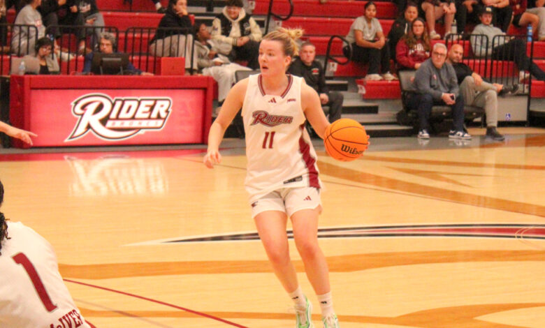 Sophomore guard Emmy Roach had eight rebounds against Navy on Nov. 19. Photo by Yanuel Santos/The Rider News