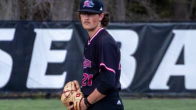 Senior pitcher PJ Craig strikes out six on April 17 against Manhattan University. Photo by Abby Ray/The Rider News