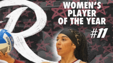 Senior opposite Kiannisha Santiago was voted The Rider News Female Player of the Year. Graphic by Yanuel Santos.