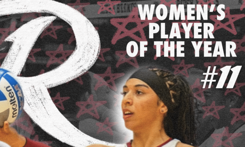 Senior opposite Kiannisha Santiago was voted The Rider News Female Player of the Year. Graphic by Yanuel Santos.