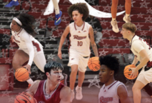 Seven Broncs have announced their entrance into the transfer portal, sending Rider’s programs into a transformative offseason. Graphic by Yanuel Santos/The Rider News, Photos by Yanuel Santos, Josiah Thomas, Thomas, Liliana R. Basile and Carl Rizzo