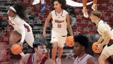 Seven Broncs have announced their entrance into the transfer portal, sending Rider’s programs into a transformative offseason. Graphic by Yanuel Santos/The Rider News, Photos by Yanuel Santos, Josiah Thomas, Thomas, Liliana R. Basile and Carl Rizzo