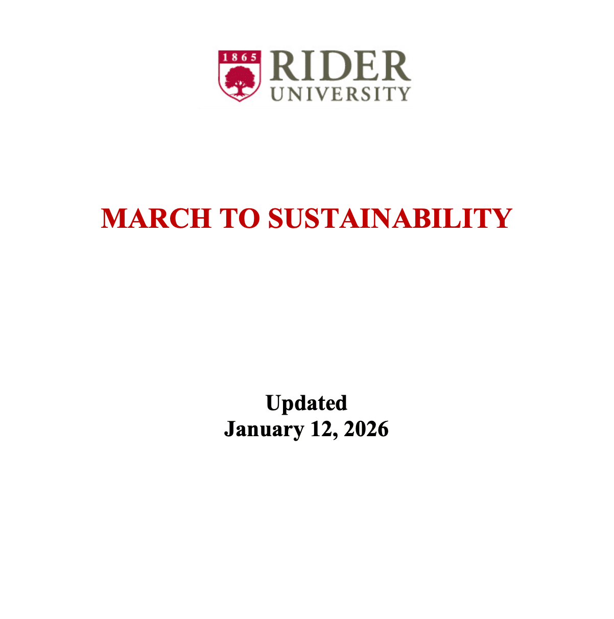 March to Sustainability Plan - The Rider News