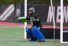 Junior goalkeeper Jade Regnart preparing for a shot. Photo courtesy of Peter G. Borg.
