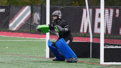 Junior goalkeeper Jade Regnart preparing for a shot. Photo courtesy of Peter G. Borg.