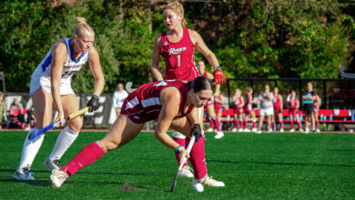 Senior defense Emma Bonshak holding possession of the ball. Photo by Derek Santos/The Rider News