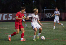 Sophomore midfielder Axel Lucas fighting for possession. Photo by Abby Ray/The Rider News