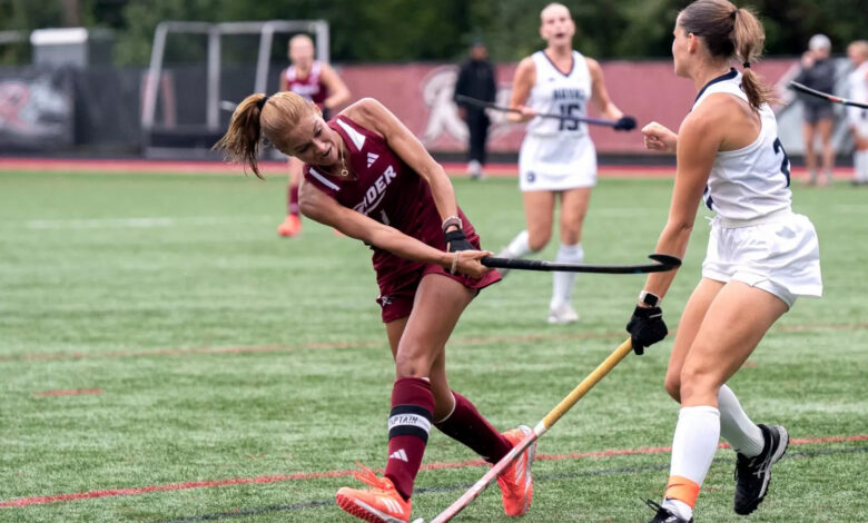 Senior midfielder Ang Borisow taking a shot past her defender. Photo courtesy of Rebekah Hartzell.